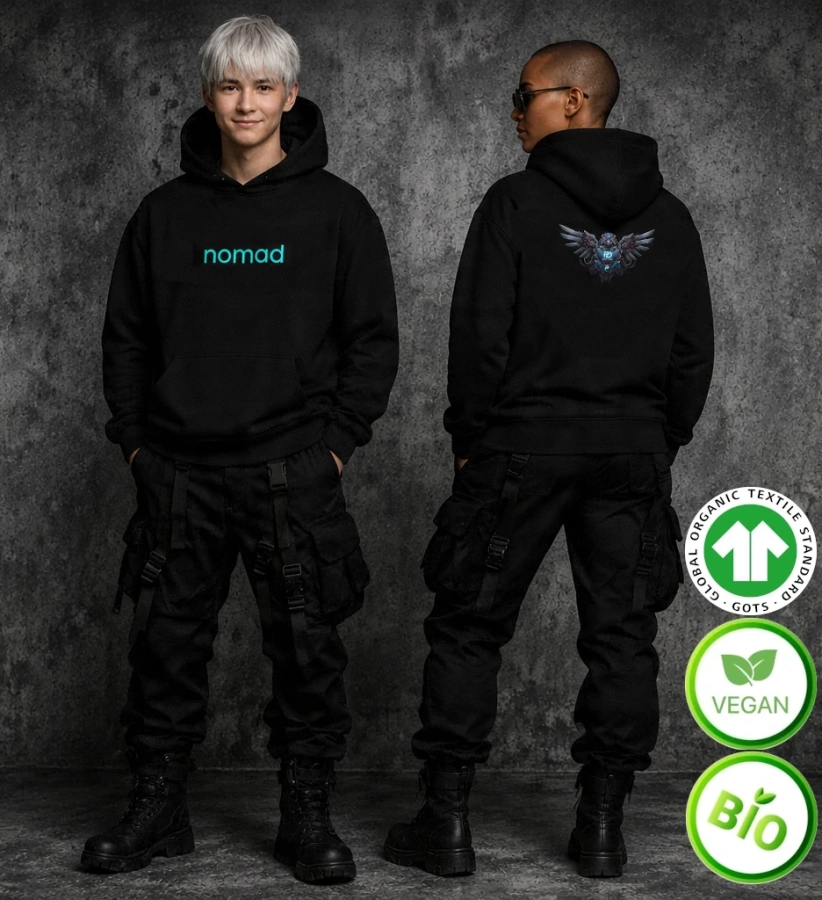 Sweat à capuche oversize en coton bio Nomad – Édition Aegis Unit