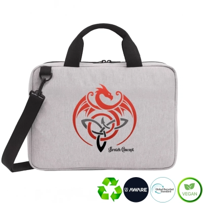 Sacoche pour ordinateur portable 15" en coton recyclé écologique - Breizh Concept Dragon et Triskèle