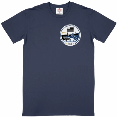 T-shirt en coton bio – Unisexe, coupe tubulaire, motif inspiré de la Bretagne