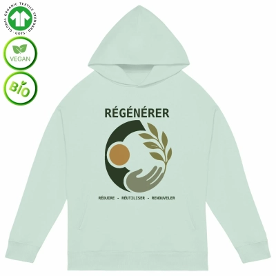 Sweat à capuche oversize en coton biologique REGÉNÉRER – Certifié GOTS et vegan