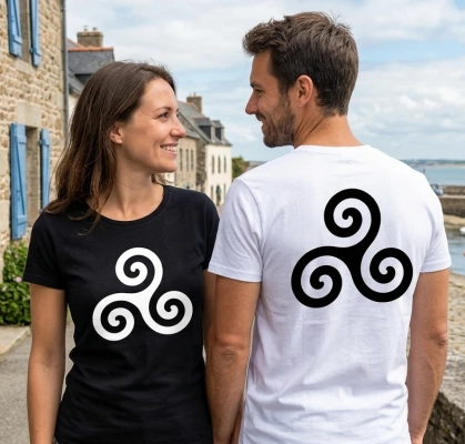 T-shirt en coton en conversion biologique – Unisexe, Légèreté et Écoresponsabilité avec motif Triskell