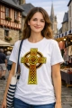 T-shirt Croix Celtique en coton en conversion biologique – Unisexe, léger, qualité supérieure