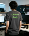 T-shirt en coton bio Geek Mode – Allumez-vous / Code HTML