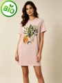 Feuilles lunaires – Robe T‑shirt naturelle et mystique